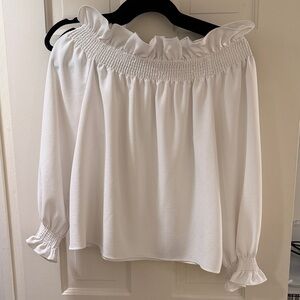 Tuckernuck White Smocked Off-Shoulder Blouse